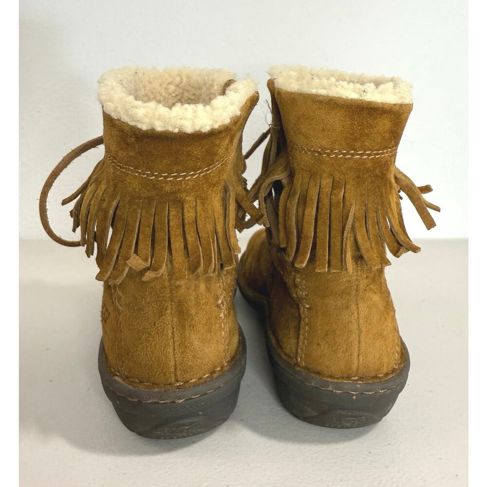 UGG Gaviota Suede Fringe Ankle Boots Womens Size 9 Brown Style 5749 - Picture 6 of 12